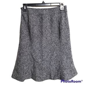 Ann Taylor Black And White Tweed A Line Skirt